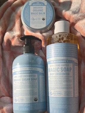 DR BRONNER'S Unscented Organic Magic Balm Sugar Soap Pure Castile